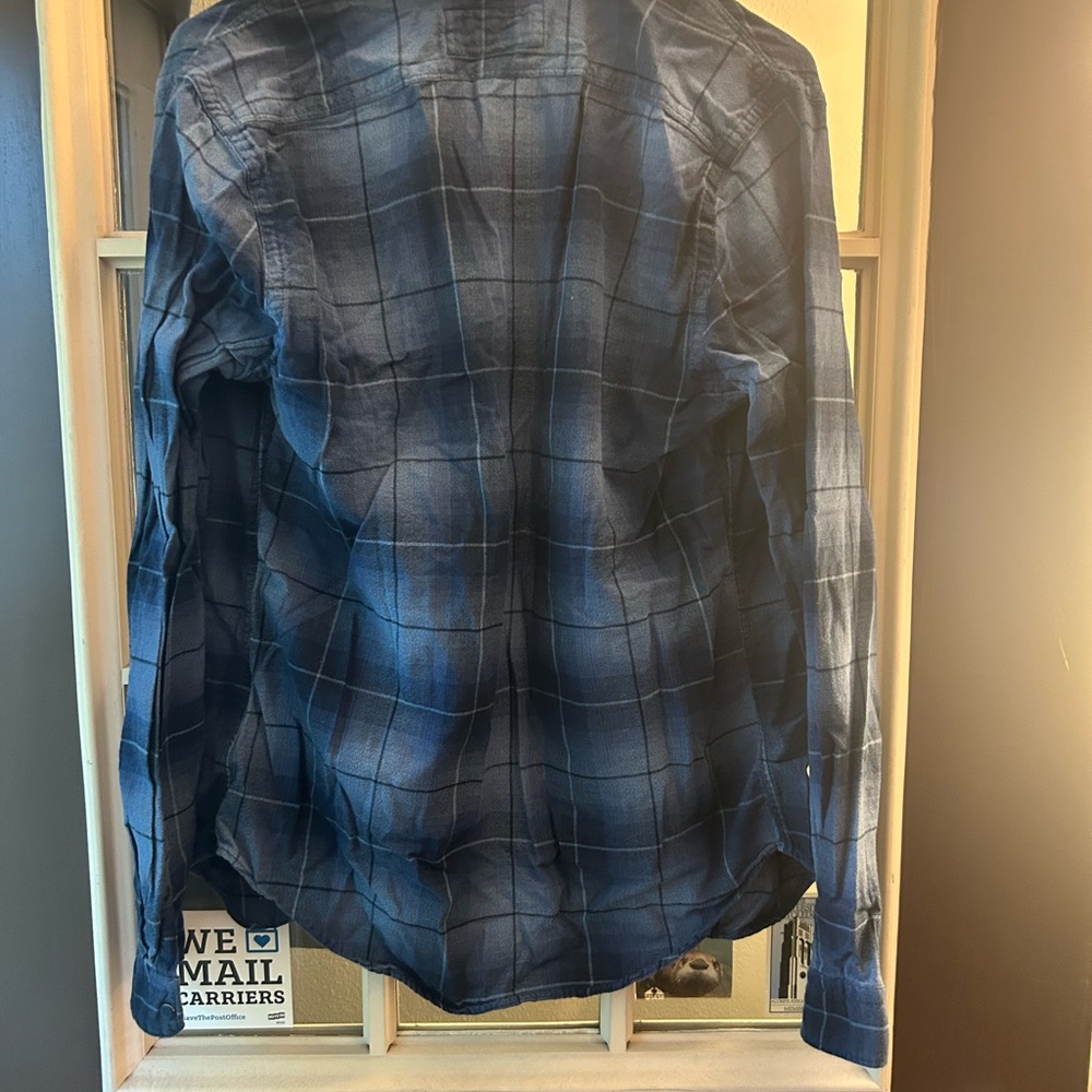 Express Navy Checkered Shirt - Picture 4 of 4